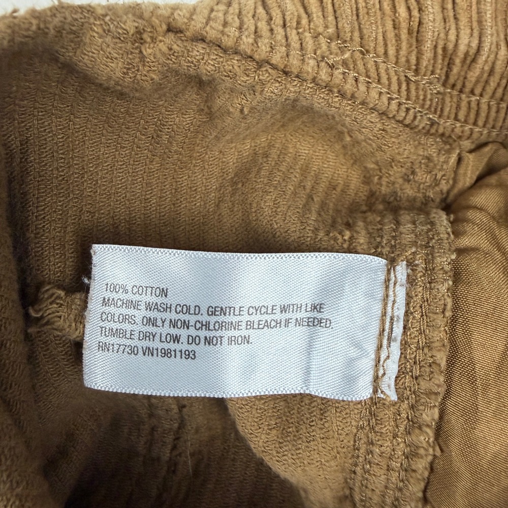 Original Use Mens Brown Corduroy Carpenter Shorts Elastic Waist Drawstring Large - Picture 5 of 6